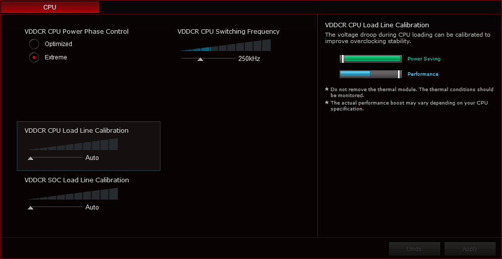 UI of DIGI+ power controls